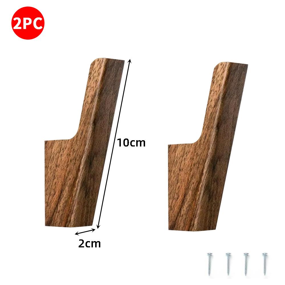 Wooden Coat Hook Wall Hooks, Heavy-duty Walnut Wood Hook, Decorative Key Holder Coat Rack Wall-mounted Hook Clothes Hanger