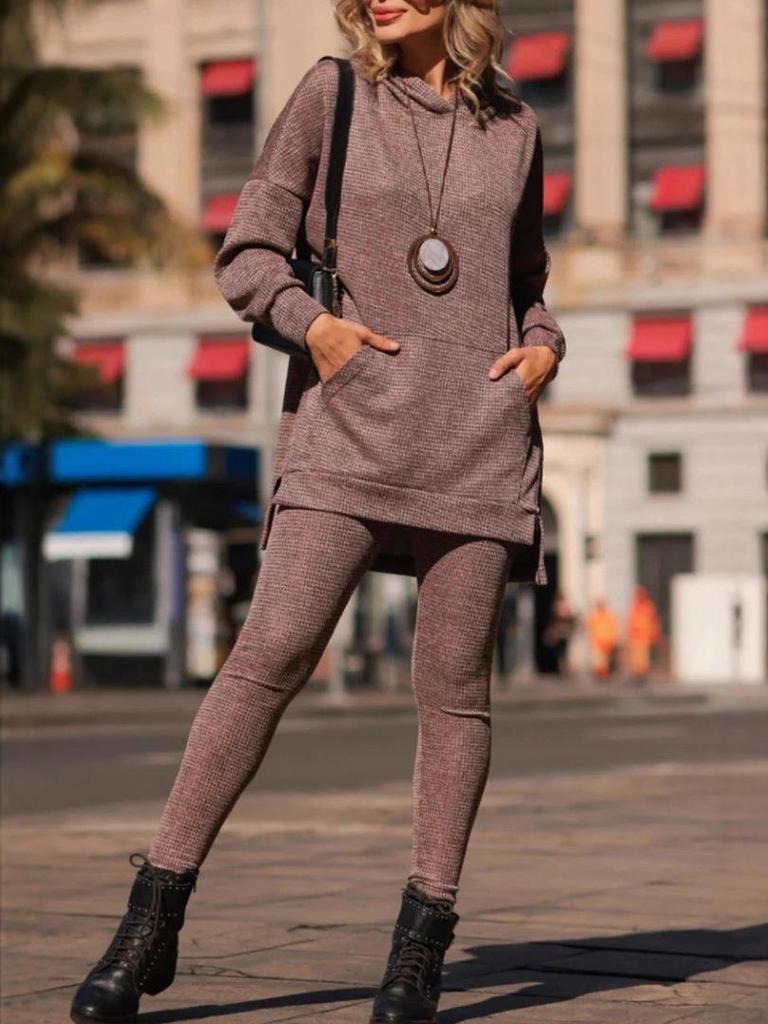 2025 Women's Fashion Sports Casual Two-Piece Hooded Set for Autumn/Winter