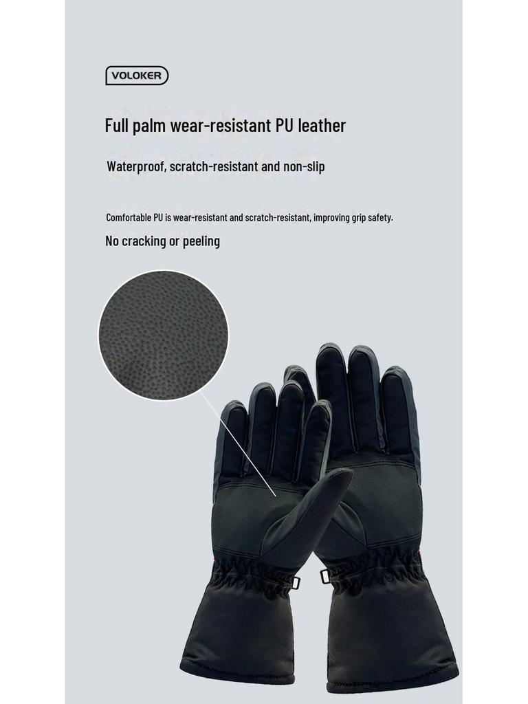 Mănuși de schi de iarnă pentru bărbați: Mănuși de ciclism de exterior calde, rezistente la vânt, impermeabile, rezistente la frig