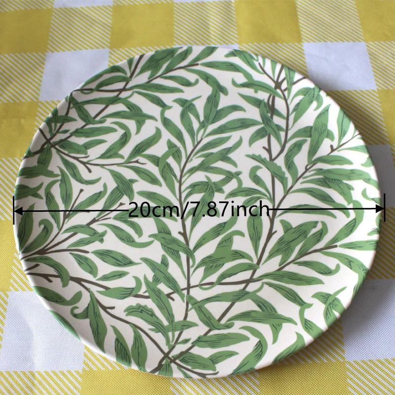 Bamboo Fiber Western Dining Plate Eco-Friendly Steak Pizza Plate Salad Bowls Fruit Snack Candy Tray Degradable Tableware Dishes