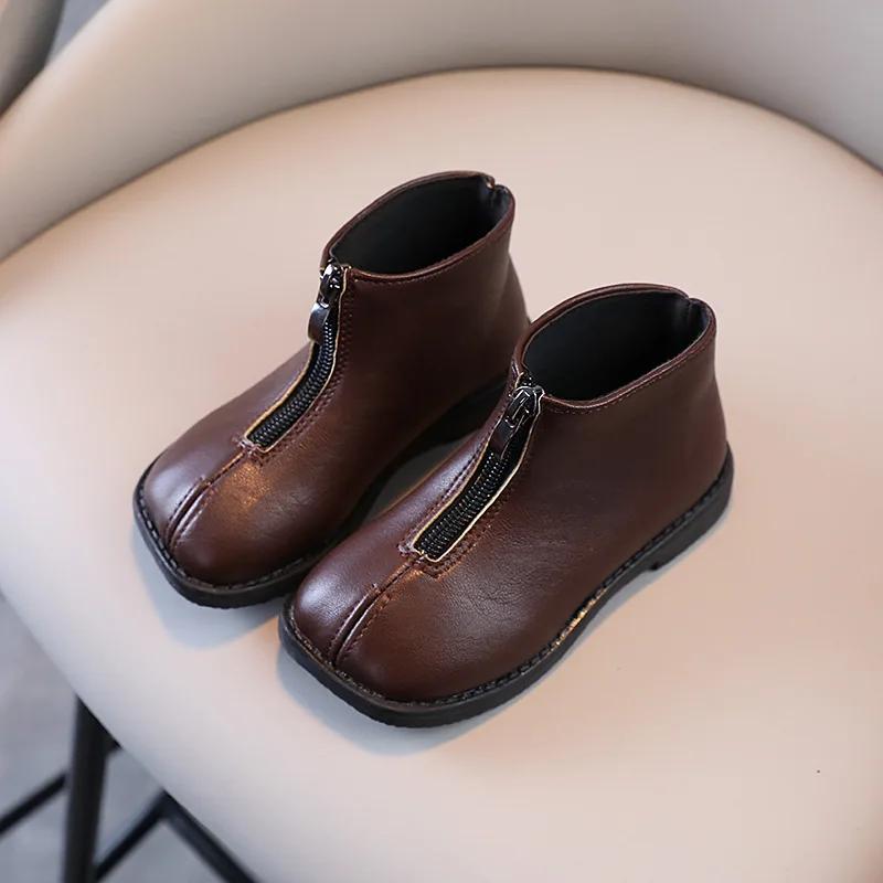

Botas Girl Boots Versatile Casual Kid Shoe Trendy Comfort Simple Ankle Boot Warm Classic Light Princess Winter Boot 30