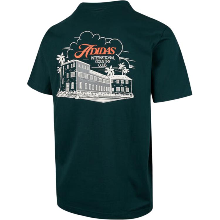 Adidas Country Comfortable Breathable Casual Round Neck Sports Short Sleeve T-Shirt Men T-Shirts Dark-Green JV8447