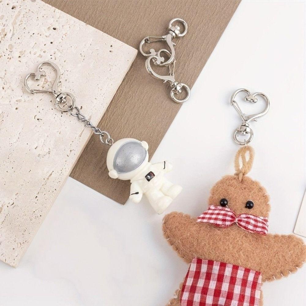 20pcs Set Heart Shaped Lobster Clasp Keyring Multi-Purpose Lanyard Accessories  for DIY Crafts