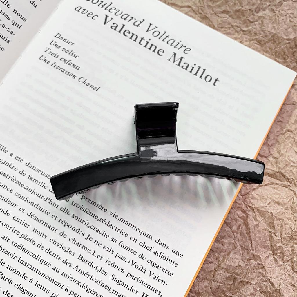 Korean Style Transparent Arc Semi-Circular Hair Clip for Women's Updo - High-End Hollow Shark Clip