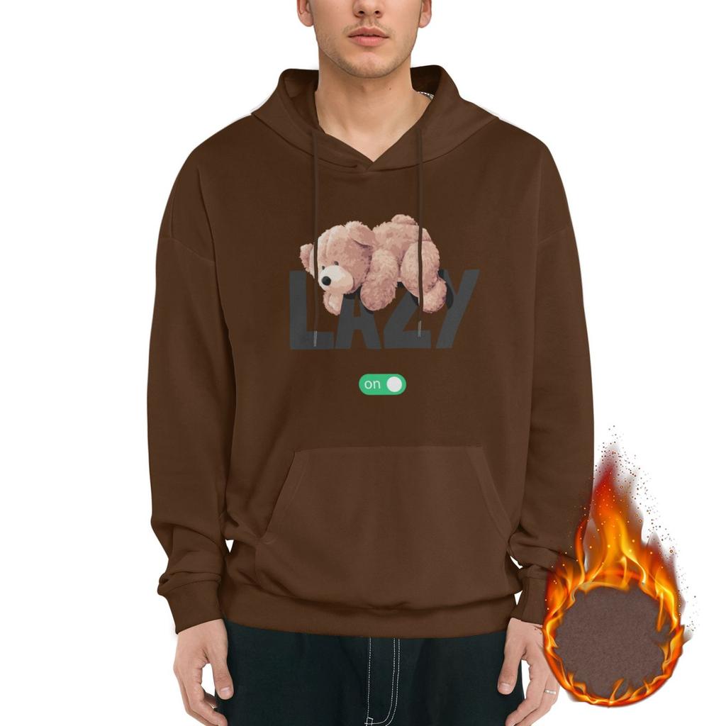 1 Pack Men’s Fleece Hooded Sweatshirt Winter Warm Pullover Comfortable Casual Streetwear Everyday Outfit M-3XL