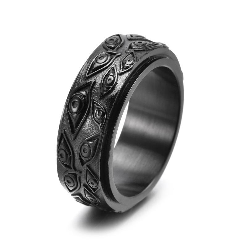 2025 Exquisite and Atmospheric Rotatable Eye Ring Trendy Men's Retro Domineering Hand Jewelry