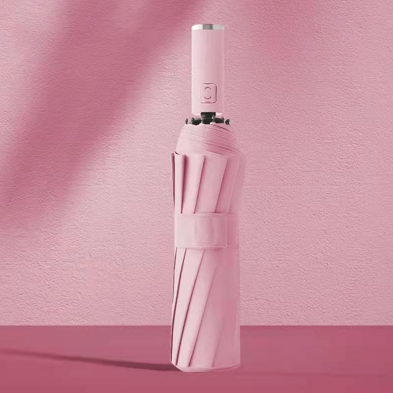 Ultra Durable UV Protection Auto Double-Fold Black Umbrella.