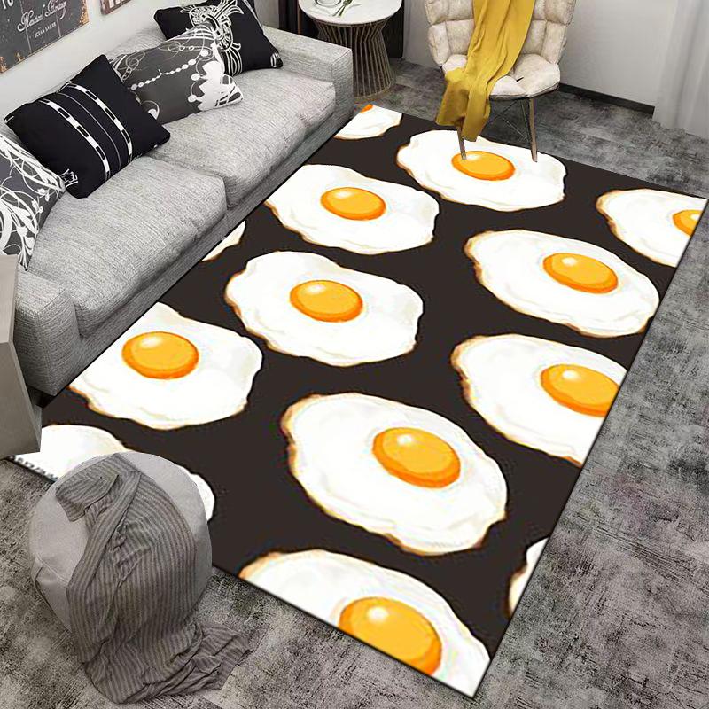 Stylish Carpet with Fried Egg Pattern Design for Modern Home Decor Suitable for Use As an Anti-slip for Living Room Bedroom Sofas