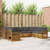Outdoor Corner Sofa Set with Cushions 9 pcs Natural and Anthracite
