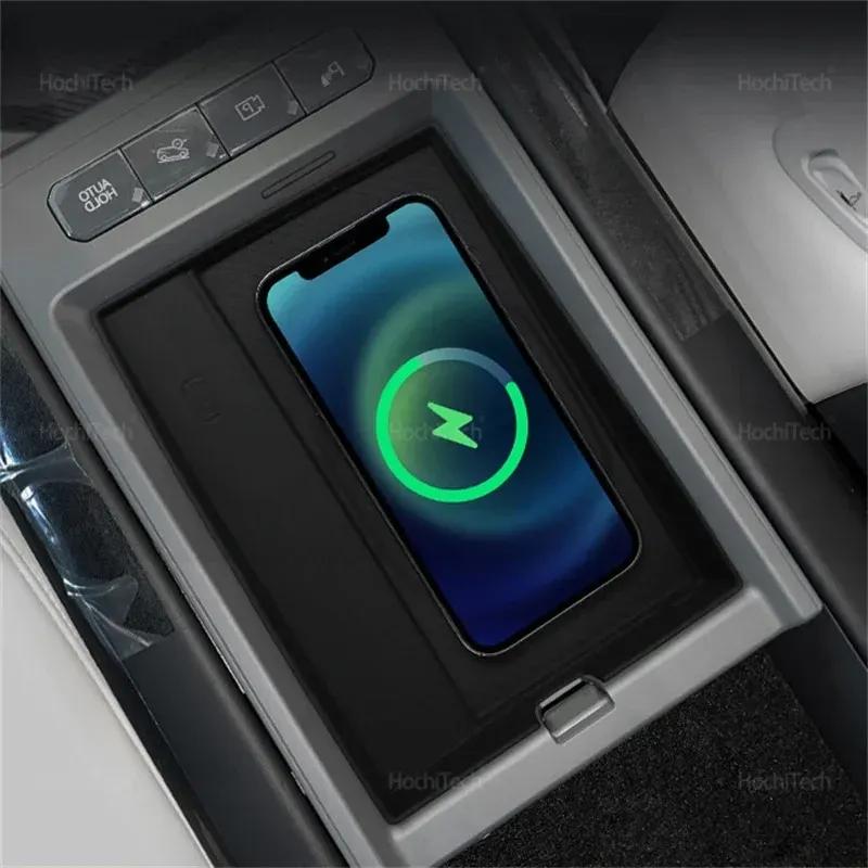 For 2024-25 Kia EV9 Silicone Car Central Control Wireless Charging Pad Phone Non-slip Quick Charger Mat Interior Car Accessories