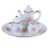 8pcs 1/12 Dollhouse Miniature Dining Ware Porcelain Tea Set Dish Cups - For Dollhouse Decoration