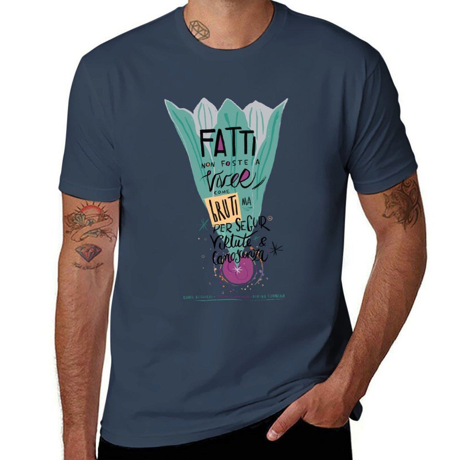 Dante Alighieri Divina Commedia Tshirt Festival Casual Short Sleeve S