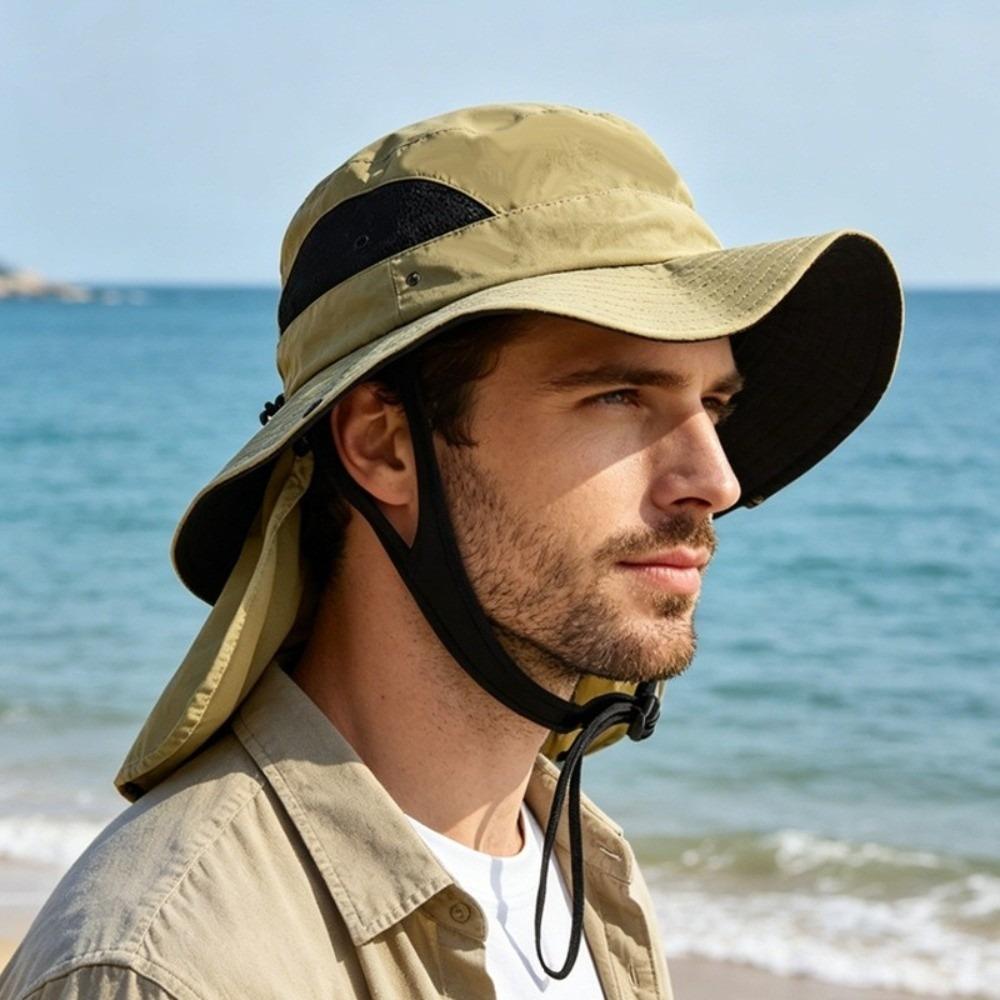 Adjustable Fisherman Hat Sun Protection Shawl Bucket Hat Fashion Beach Cap Outdoor
