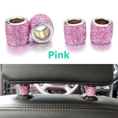 Icy Crystal Car Seat Headrest Decoration Charms Bling Car Accessories For Women Car Bling