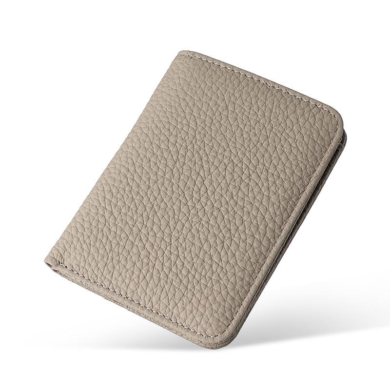 Women's RFID Mini Cowhide Wallet: Ultra-Thin Genuine Leather Anti-Magnetic Card Holder & Coin Purse