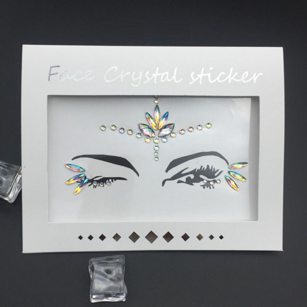Fashion 3D Face Tattoo Crystal Sticker Fake Tattoo Temporary Tattoo Sticker  Girls