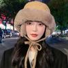 Korean Stye Ear Protection Hat Keep Warm Women Fisherman Cap Winter Plush Bucket Hat  Autumn Winter
