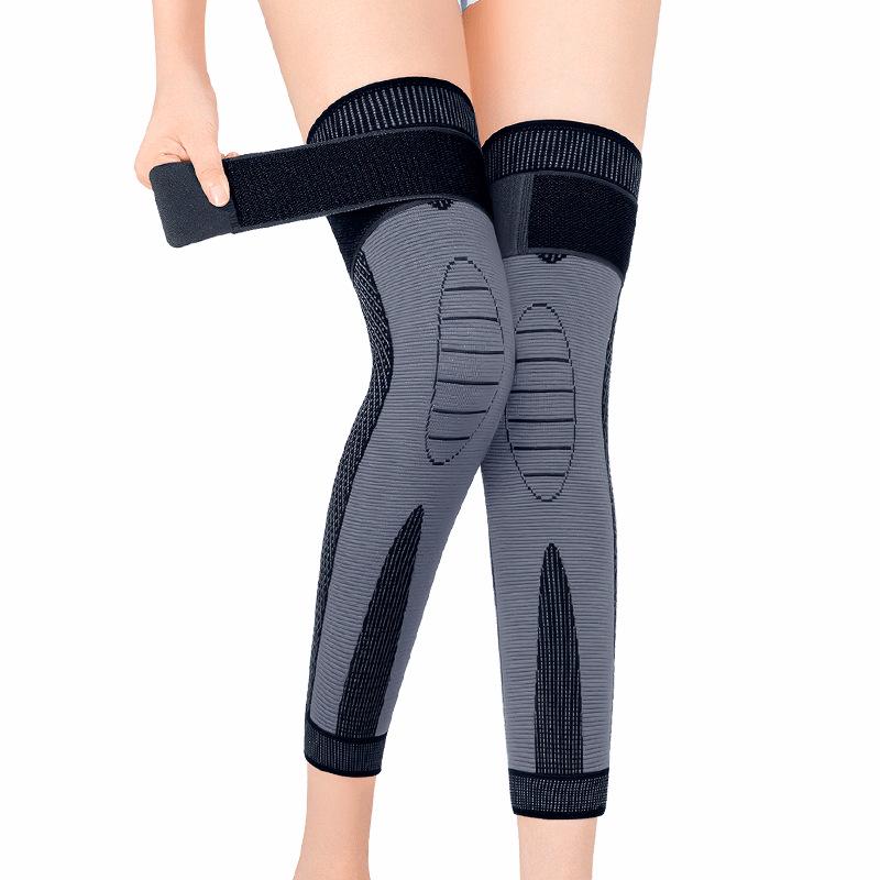 Unisex Knee Pads with Straps and Extended Protection, Self-Heating Wormwood Sleeves for Warmth and Cold Resistance.
