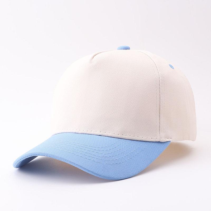 Kontrastfarbe Lichtplatte Amerikanische Baseballkappe Europäische und Amerikanische Mode Fünfteilige Kappe mit gebogenem Schirm Sonnenschutzkappe Lagerware