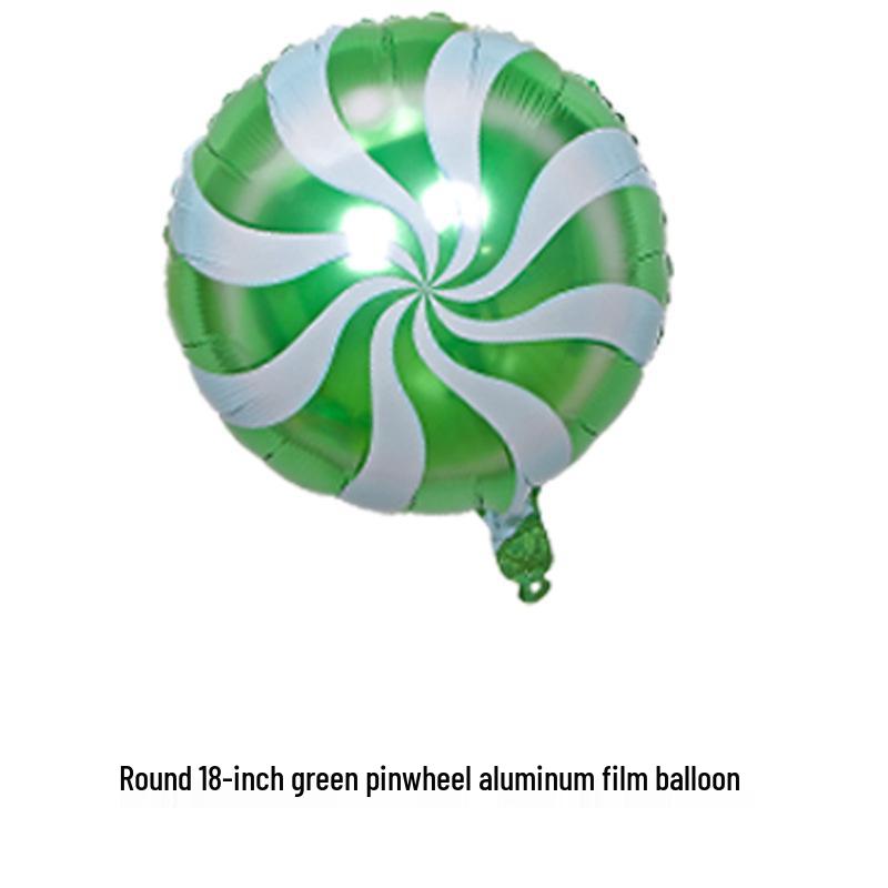 18" Aluminum Foil Pinwheel Candy Lollipop Balloon - Birthday & Christmas Party Decoration