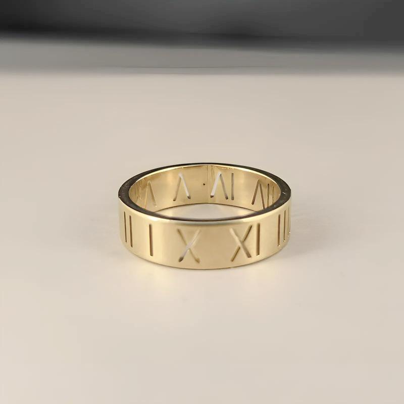 Niche Diamond-Set Titanium Steel Couple Ring - High-End Luxury Jewelry