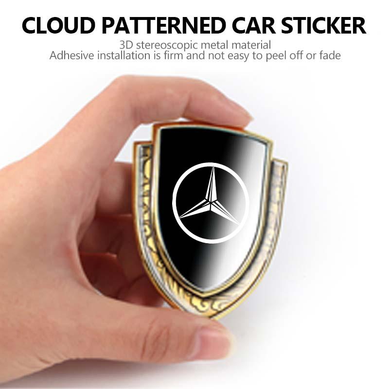AABGW1 Car Sticker Emblems Side Shield Auto Styling Badge Auto Body Window Decal For Benz AMG Exclusive A C E R V Class CLA CLS C180