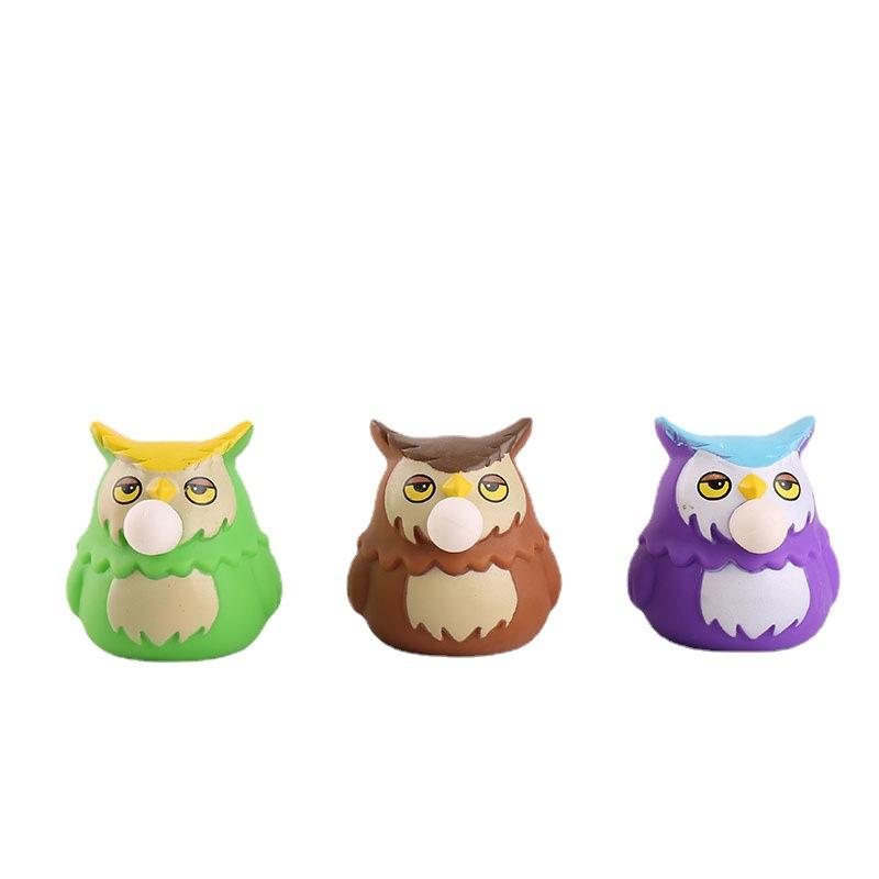 Creative Owl Spit Bubble Prank Cartoon Small Animal Decompression Vent Doll Toy Gift K35
