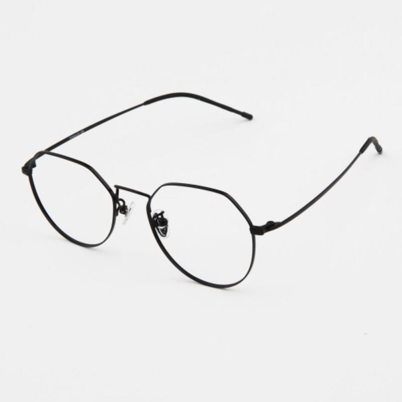 Men s and Women s Couple Hexagon Simple Glasses Frame G1171_Black