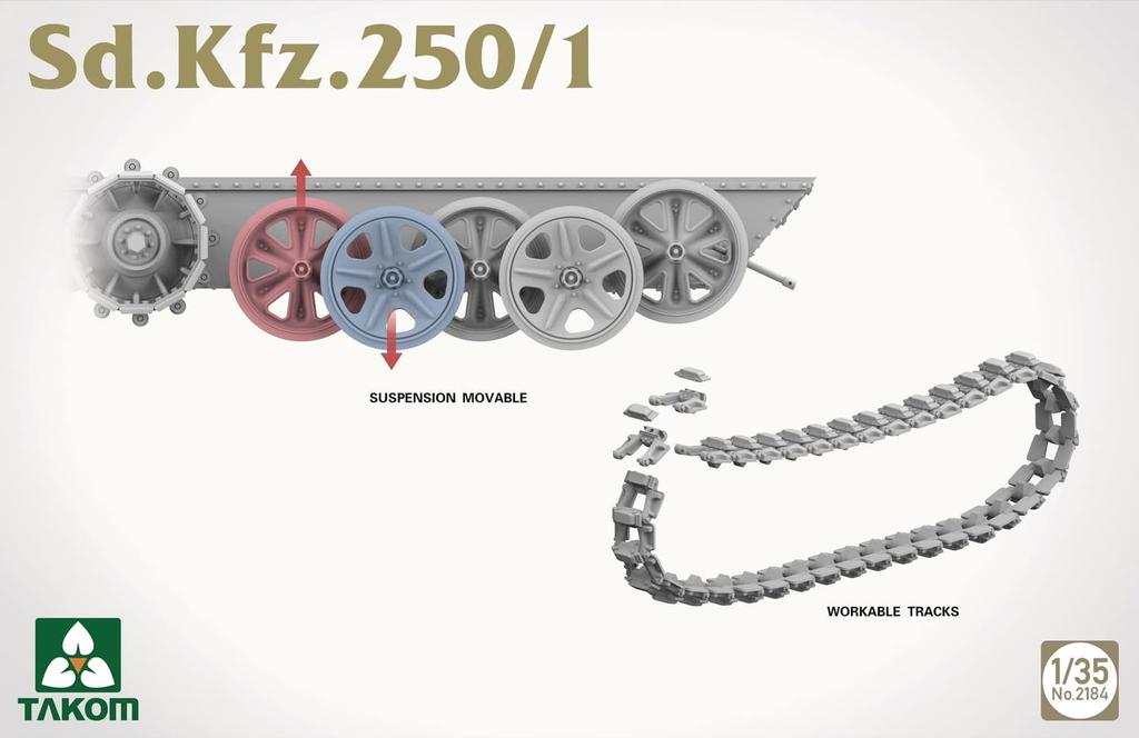 Takom Light Armored Personnel Carrier Plastic Model Kit TKO2184 1/35 Sd.Kfz.250/1