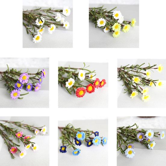Artificial Fake Silk Daisy Flower Bouquet Home Wedding Party Decoration 8 Heads