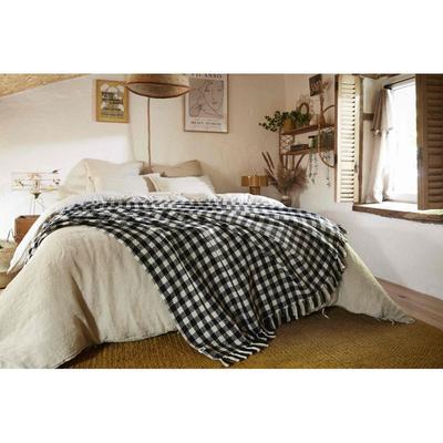 Tagesdecke mit Fransen, garngefärbt "Gabriel" 240 x 260 cm