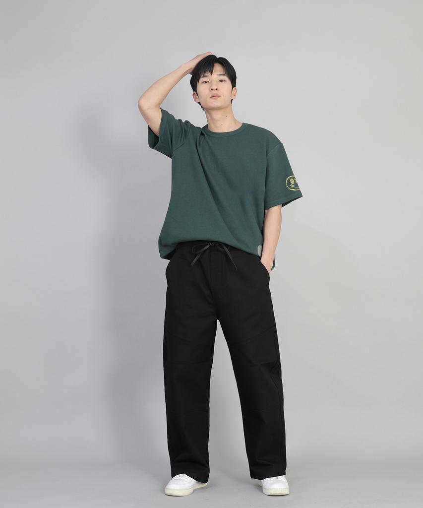Seinteukeulu Front-Cutting Detail Ex Wide Pants Cde-371 Black