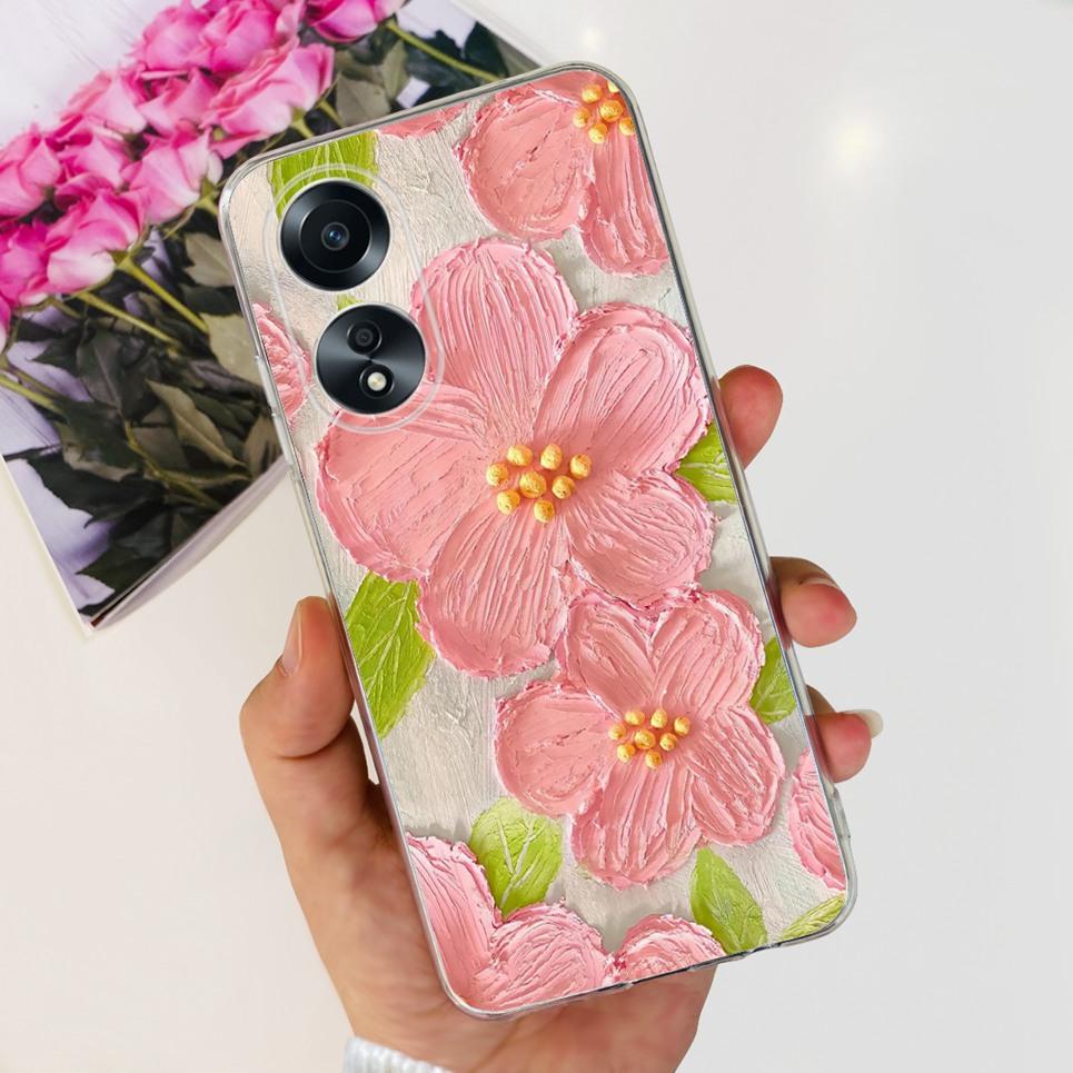 For Cover Oppo A58 4G CPH2577 Case Love Heart Butterfly Cover Shell For Oppo A78 5G 4G CPH2565 Soft Clear TPU Bumper Etui