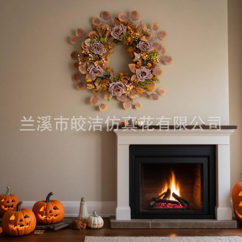 Harvest Wreath 45cm PVC Decorative Door Hanging Halloween Christmas Home Garden Party Decoration
