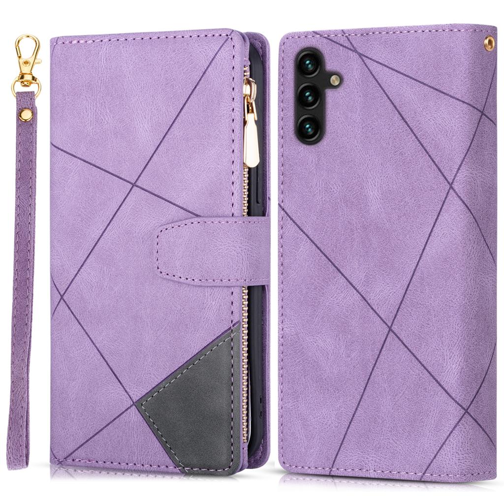 For Samsung Galaxy S25+ Wallet Case Color Splicing Leather Phone Cover with Stand