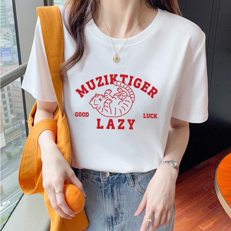 VEZFAA Damenmode Casual Sommer Frühling Kurzarm O-Ausschnitt Blusen & Hemden