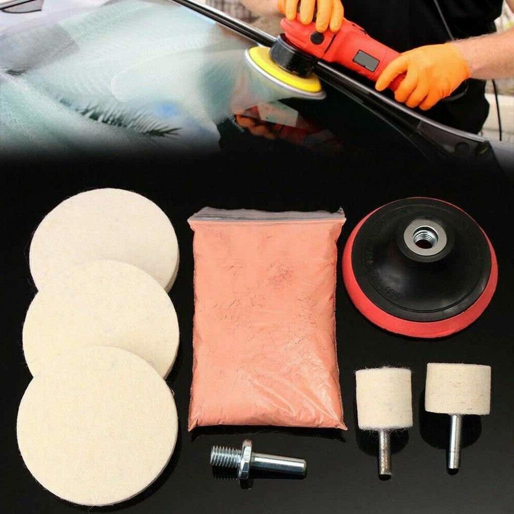 8pcs Glass Polishing Kit Convenient Felt Polishing Wheel Practical