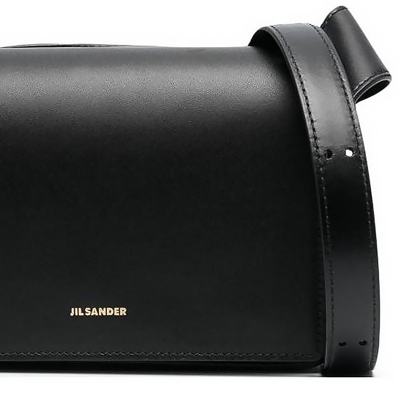 Jil Sander Logo Embossed Calfskin Crossbody Shoulder Bag Small Women bags Black J07WG0006P5433001