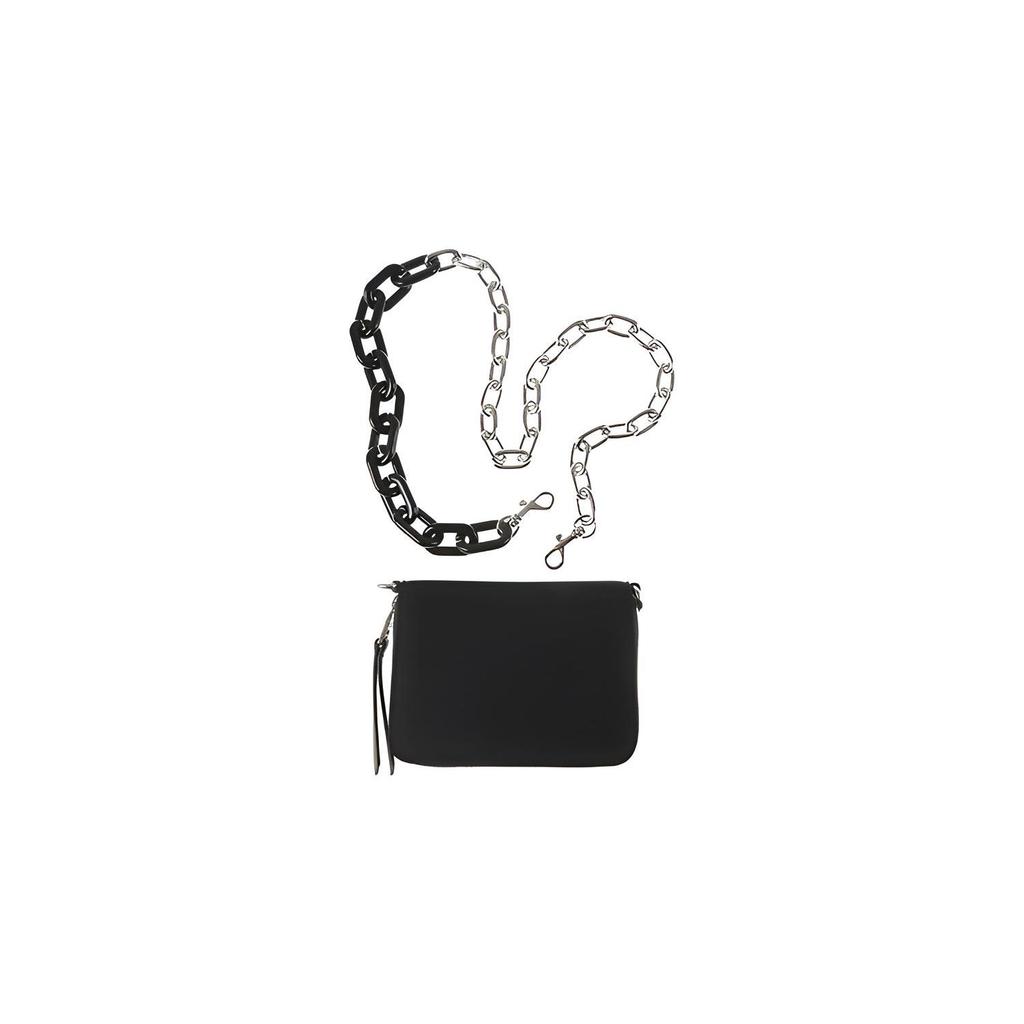 Versace Jeans Couture Color Block Chain Silver Letter Logo Cotton Clutch Wallet Women wallet Black 73VA9XM1-ZS394-899