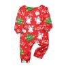 Matching Family Christmas Print Pajama Set with Long Sleeve Neck Top and Pants for Parents and Kids