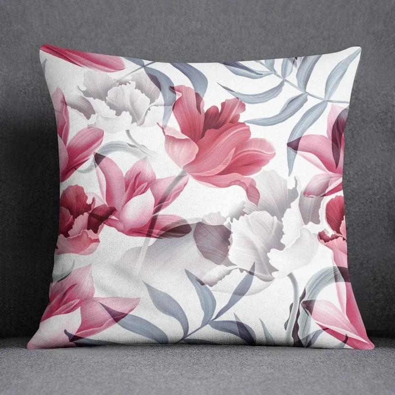 Tropical Flower Series Throw Pillow Decorative Pillow Bedroom Sofa Car Cushion Cover Pillowcase
