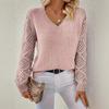 Spring/Autumn Women's Long Sleeve Hollow Knitted Pullover Sweater