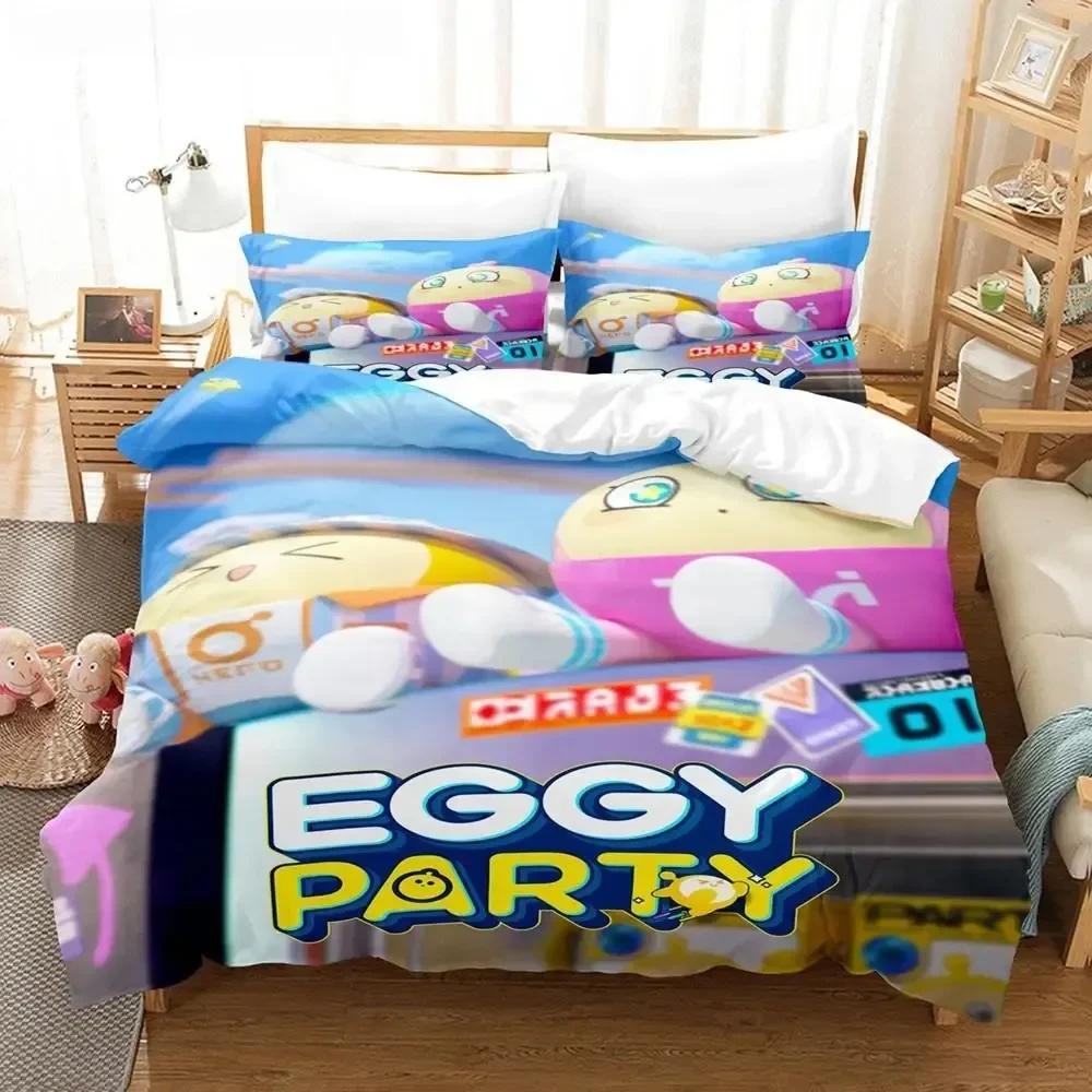 Top Eggy Party Game Eggy Bedding Set Printed Bed Set With Pillowcase Bed Duvet Cover Soft Single Double Queen Super King Size