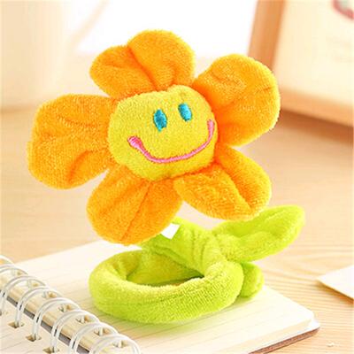 Sunflower Plush Toys Curtain Buckle Lovely Smiling Face Plush Flower Clips Bind Rope Valentine's Day Present Gift