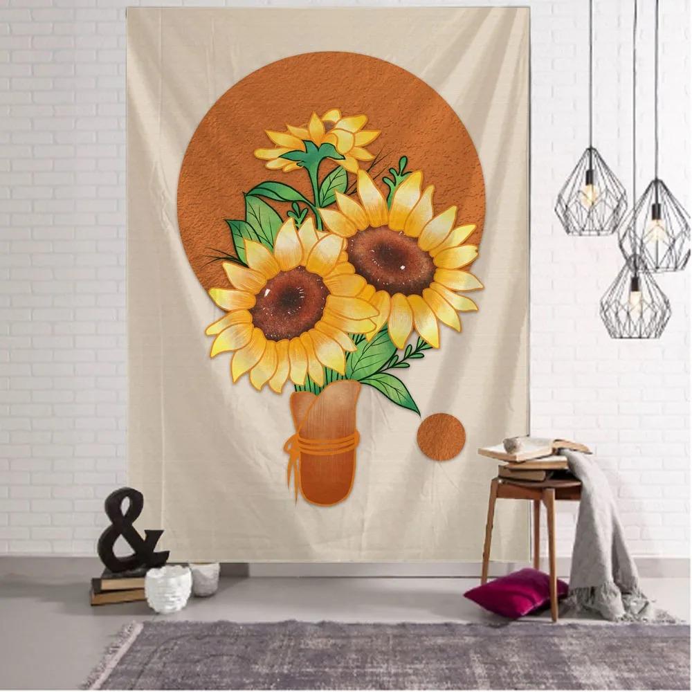 Abstract Character Plant Flower Tapestry Office Living Room Tapestry Home Wall Decoration Tapestry