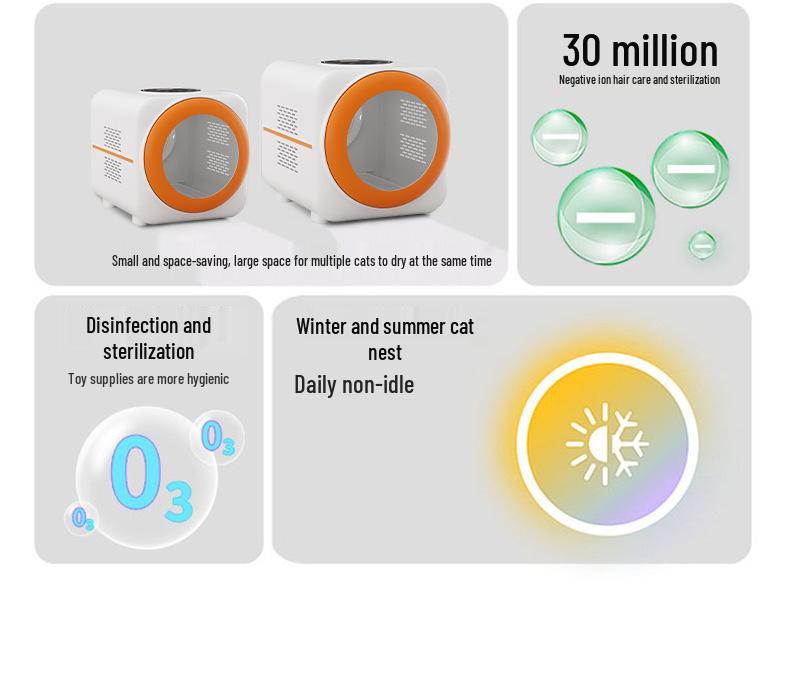 Smart Silent Pet Dryer: Automatic, Large-Capacity Hair Drying Box for Dogs and Cats