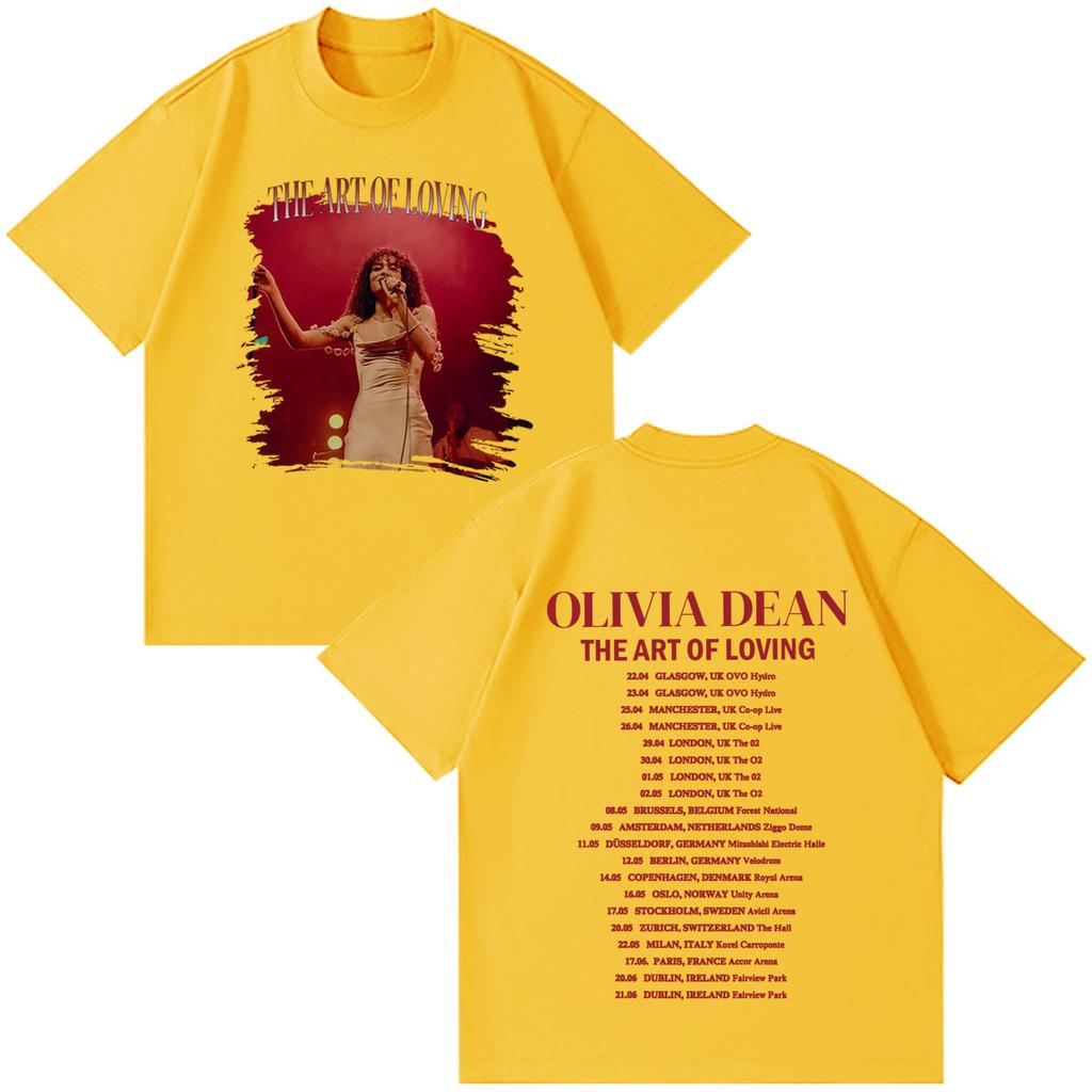 Olivia Dean Art Of Loving Tour 2026 Graphic T Shirt Unisex Unisex Fashion T Shirt Summer Loose Casual Cotton High Quality Tshirts