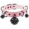 DIEZI Harajuku Punk PU Leather Choker Clavicle Chain Necklace For Women Gothic Black Bell Pendant Torques Necklace Men Jewelry