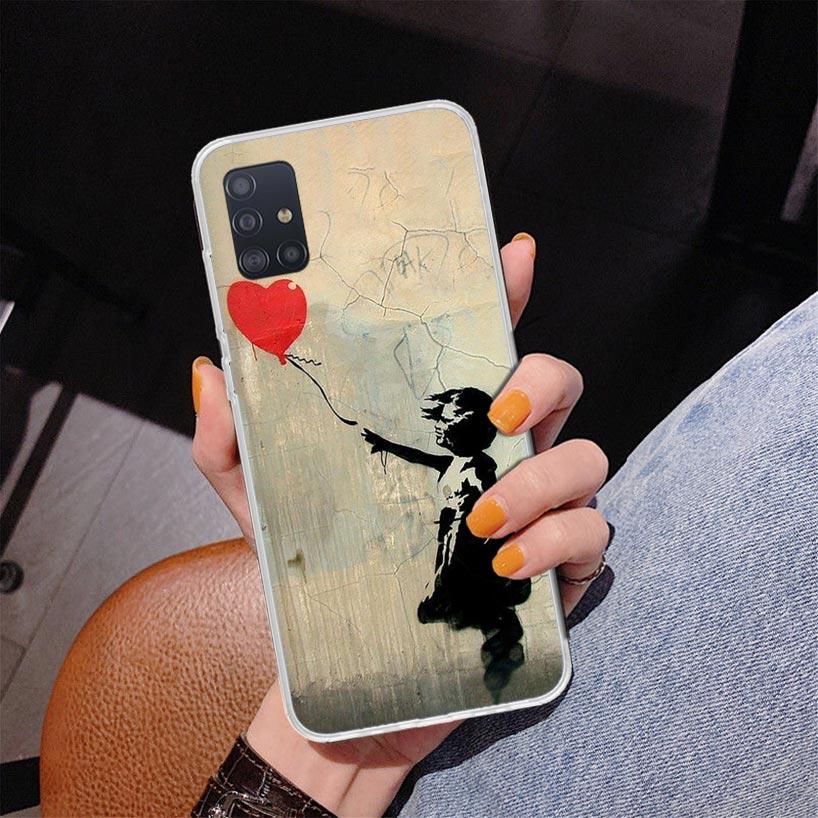 Street Art Banksy Graffiti Phone Case For Samsung Galaxy A52 A32 A22 A12 A51 A31 A50S A30S A20S A10S Note 20 Ultra 10 Plus S10 A