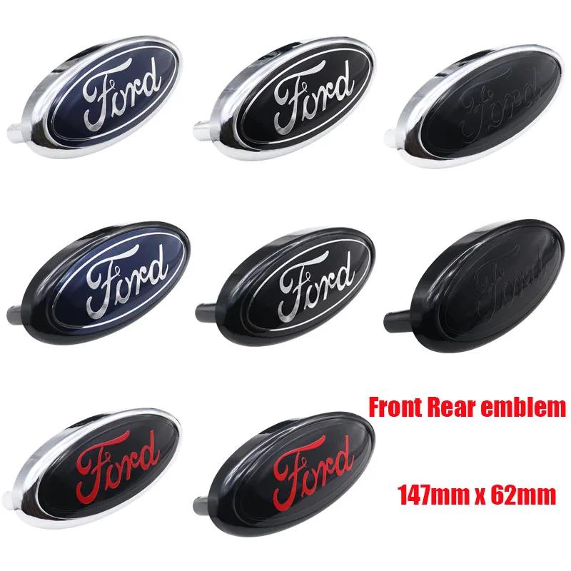 1pcs 3D Ford 147mm 1pins ABS Car Front Logo Front Grill Rear Bumper Tail Door Trunk Sticker Emblem Sticker Styling Accessories Sc22